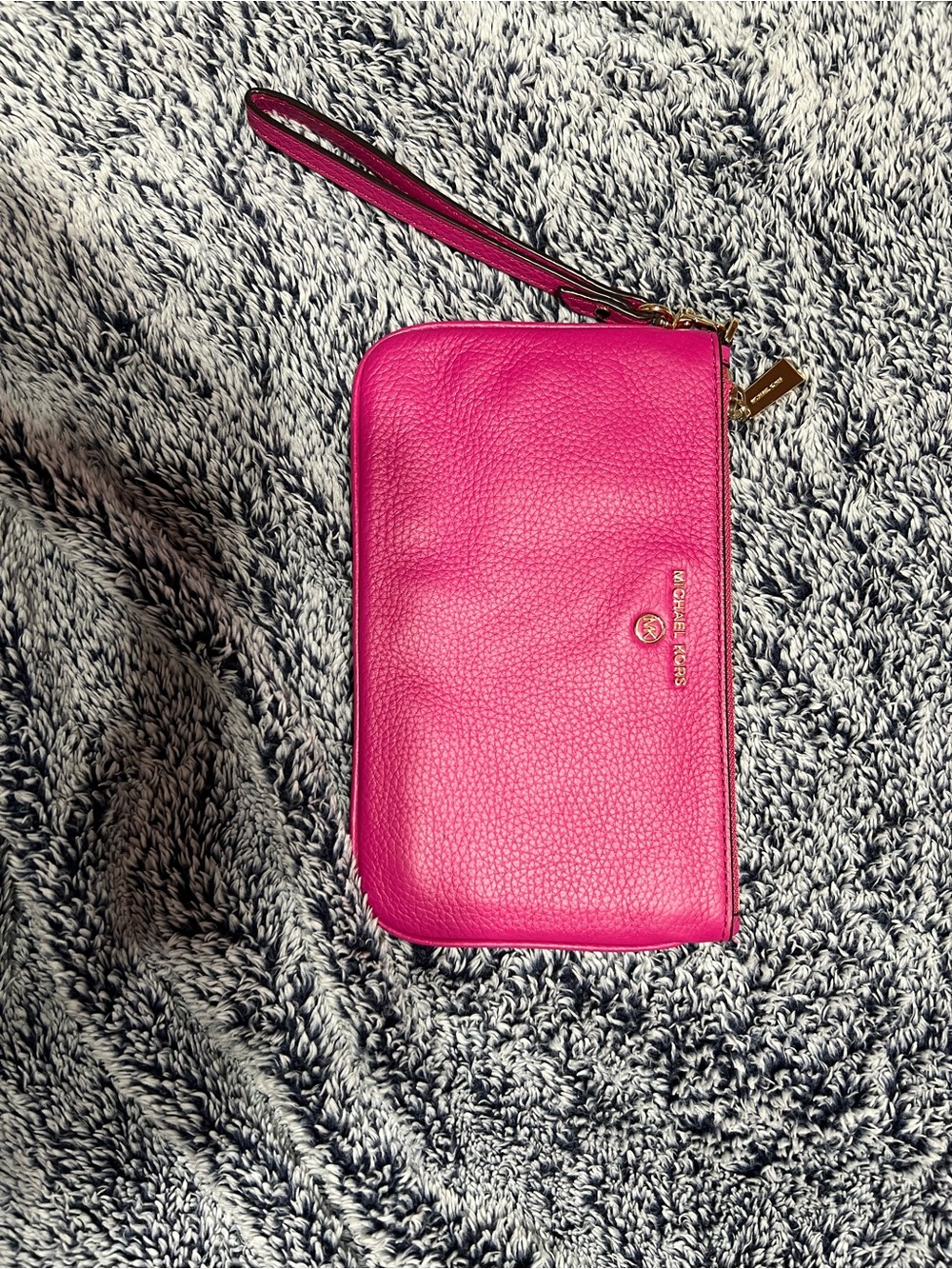 Michael Kors Hot Pink Pebble Leather Wristlet